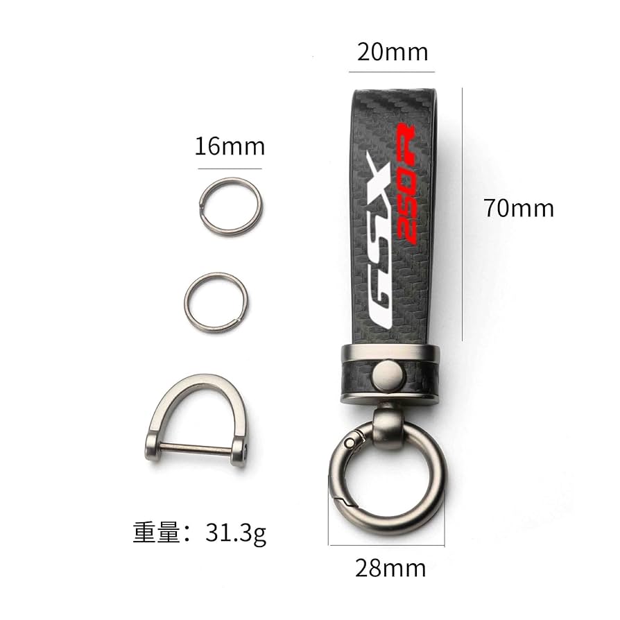 Amazon | カーボンファイバー柄バイクのキーホルダー金属馬蹄